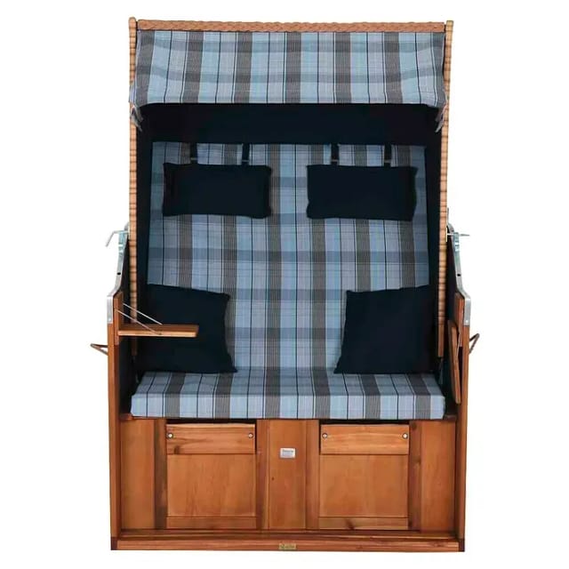 TRENDY BY DE VRIES Strandkorb »Trend 10+«, Akazienholz, natur - blau