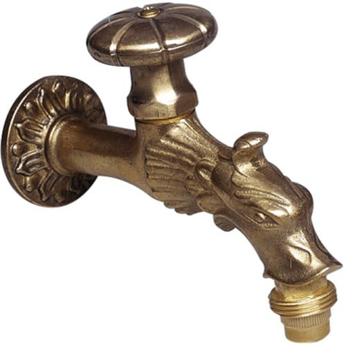 PUTEUS Auslaufhahn, Länge: 12 cm, Messing, messingfarben - goldfarben