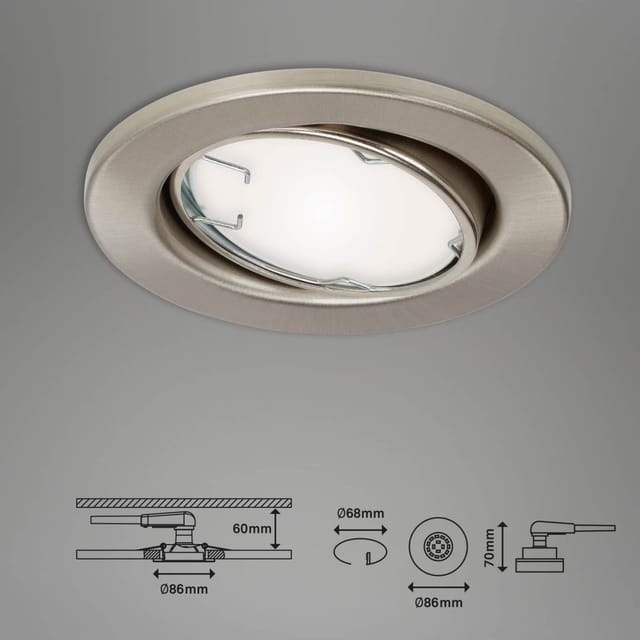 BRILONER Einbauleuchte »FIT MOVE«, Ø: 8,6 cm, 4,9 W, 6.500 K - silberfarben