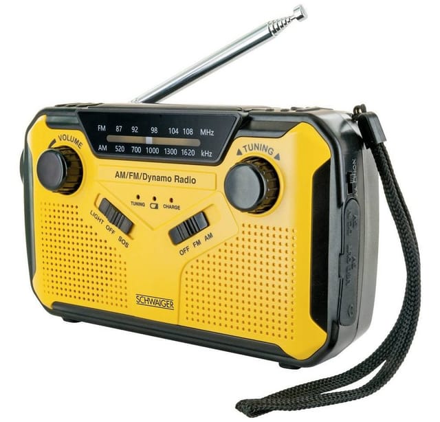 SCHWAIGER Radio, gelb-schwarz, Kunststoff, für Unterwegs - bunt