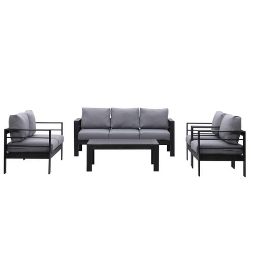 MeXo Gartenmöbelset »9519«, 5-teilig, Textil/Aluminium - silberfarben
