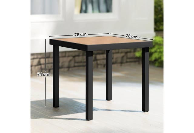Outsunny Gartentisch, BxHxL: 80 x 74 x 80 cm, Aluminium/Kunststoff - beige