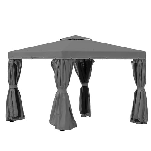 Outsunny Pavillon, BxHxT: 296 x 270 x 296 cm, Polyester - grau