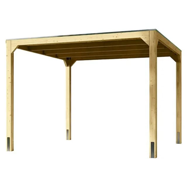 KARIBU Pavillon »Cubus«, natur, BxHxT: 320 x 235 x 320 cm - braun