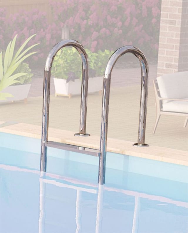 KARIBU Pool-Edelstahlleiter, silberfarben, für Pool