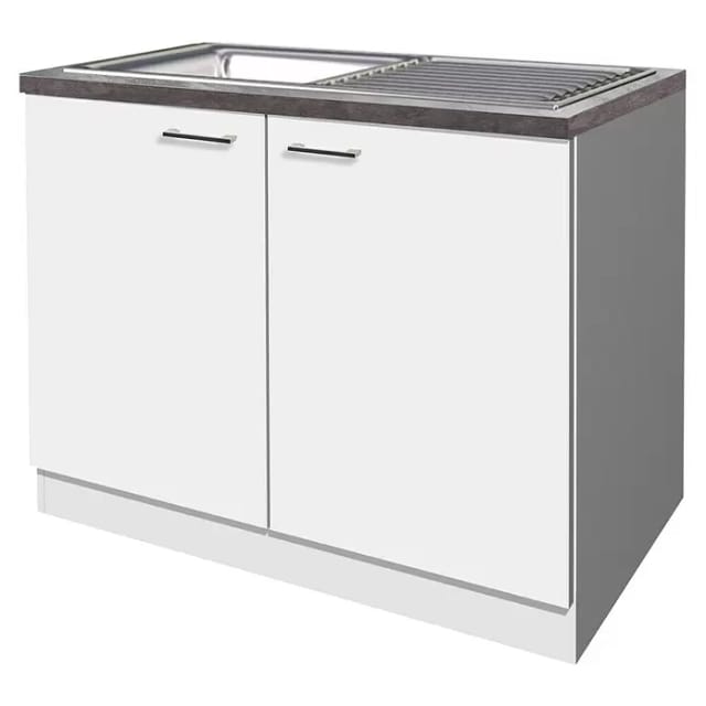 Flex-Well Spülenunterschrank »Lucca«, Anschlagrichtung: links/rechts, melaminbeschichtete Spanplatte - weiss