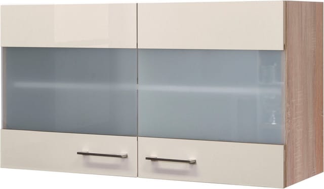 Flex-Well Glas-Hängeschrank »Nepal«, melaminbeschichtete Spanplatte, Anschlagrichtung: links/rechts - beige