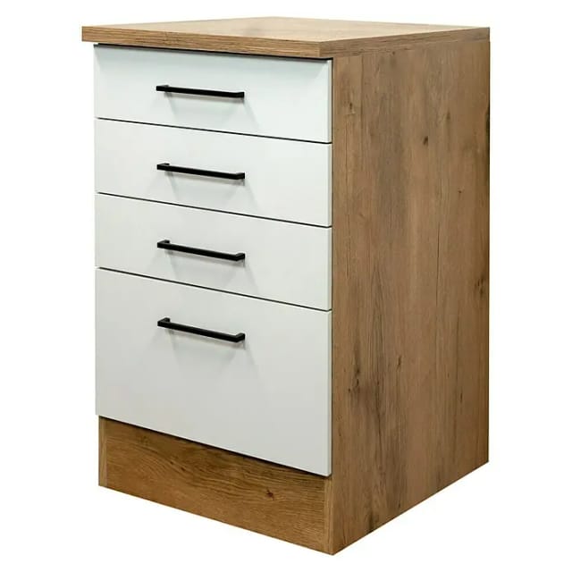 Flex-Well Schubkasten-Unterschrank »Avila«, lancelot oak, melaminbeschichtete Spanplatte - weiss