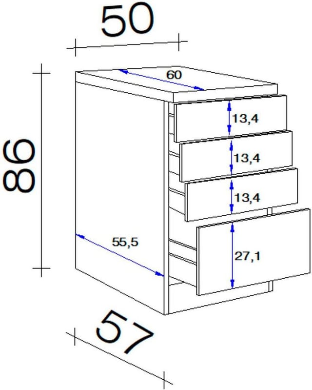 Flex-Well Schubkasten-Unterschrank »Nepal«, Sonoma eichefarben, melaminbeschichtete Spanplatte - beige