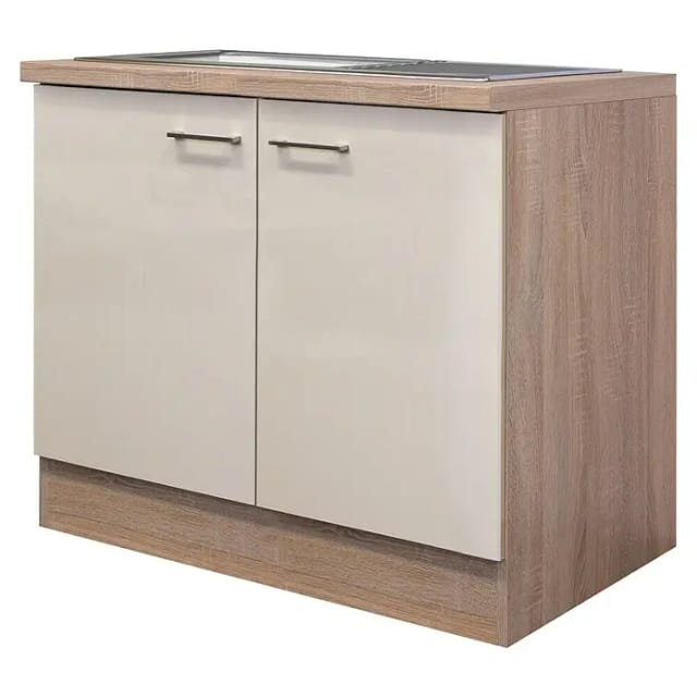 Flex-Well Spülenunterschrank »Nepal«, Anschlagrichtung: links/rechts, melaminbeschichtete Spanplatte - beige