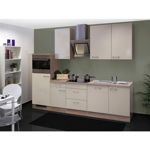 Flex-Well Küchenzeile »Nepal«, mit E-Geräten, Gesamtbreite: 280 cm, Arbeitsplatte mit High Pressure Laminate (HPL) - beige