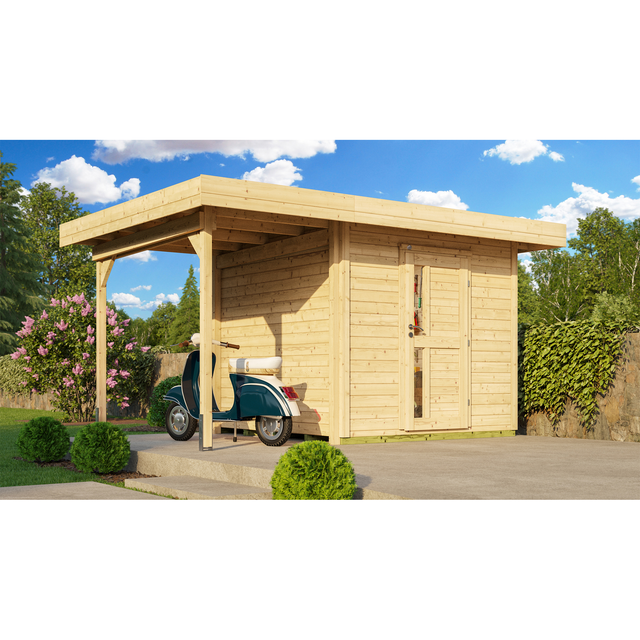 WEKA Gartenhaus »172«, Holz, BxT: 430 x 314 cm (Außenmaße inkl. Dachüberstand) - braun