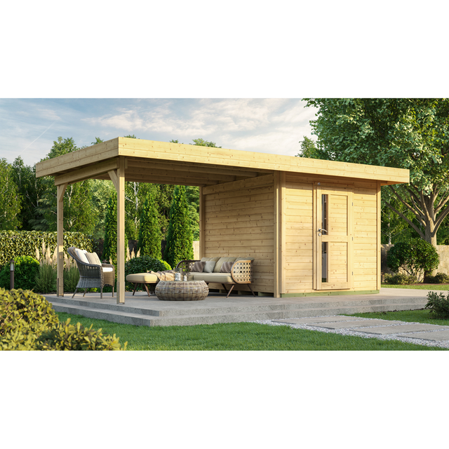WEKA Gartenhaus »172«, Holz, BxT: 575 x 314 cm (Außenmaße inkl. Dachüberstand) - braun