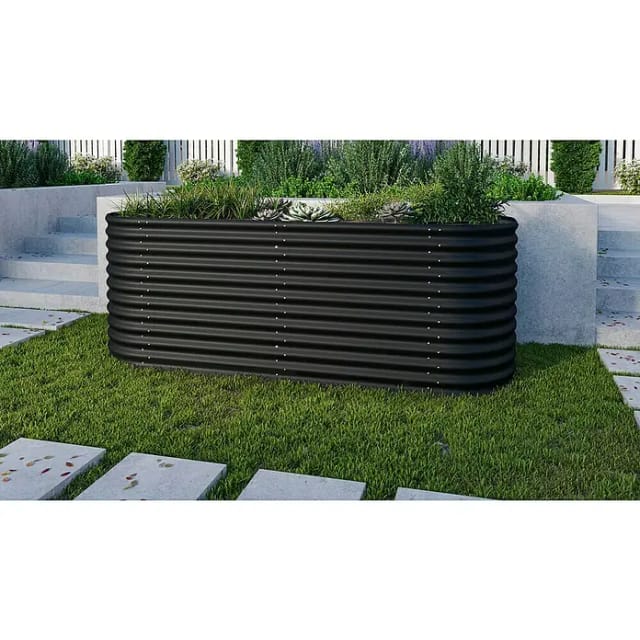 VITAVIA Hochbeeterweiterung, Länge: 80 cm, Zincalume® - schwarz