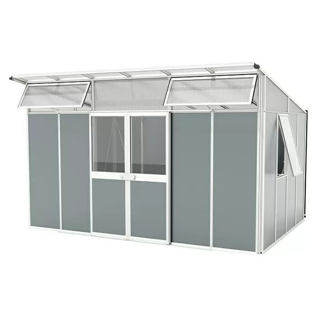 VITAVIA Gerätehaus »Kosmos«, Metall, BxHxT: 392,8 x 242,3 x 295 cm (Außenmaße inkl. Dachüberstand) - weiss