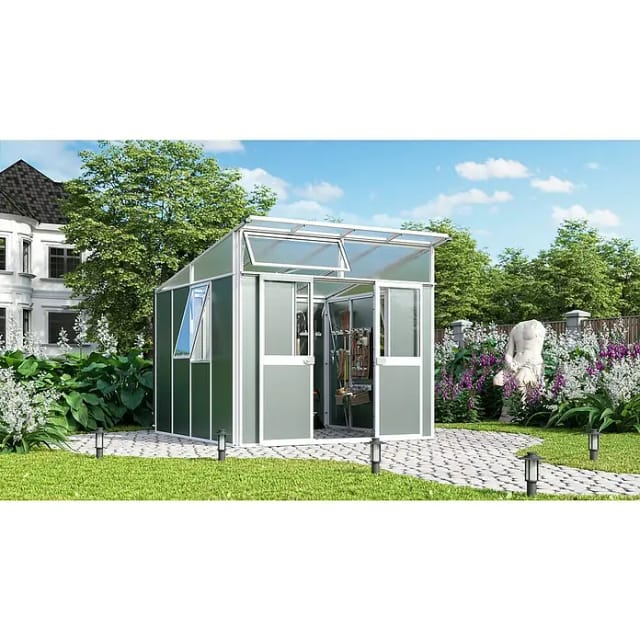 VITAVIA Gerätehaus »Kosmos«, Metall, BxHxT: 267 x 242,3 x 295 cm (Außenmaße inkl. Dachüberstand) - weiss