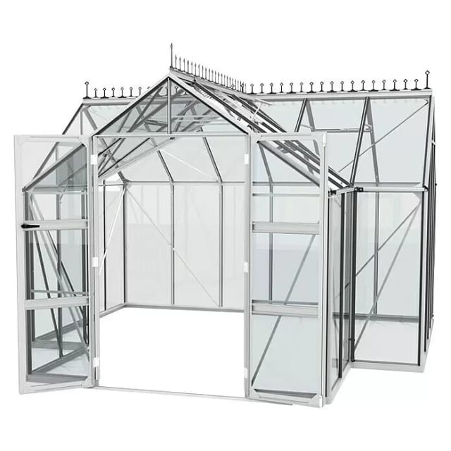 VITAVIA Gewächshaus, BxHxL: 38,34 x 254 x 383,3 cm - silberfarben