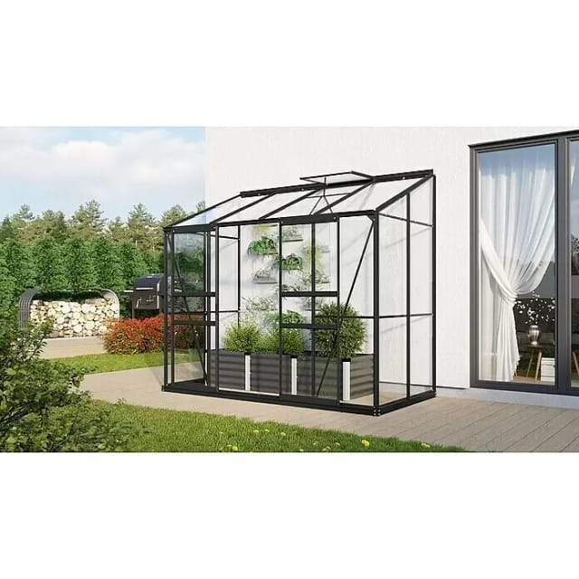 VITAVIA Anlehngewächshaus, BxHxL: 25,5 x 222 x 131,5 cm - schwarz