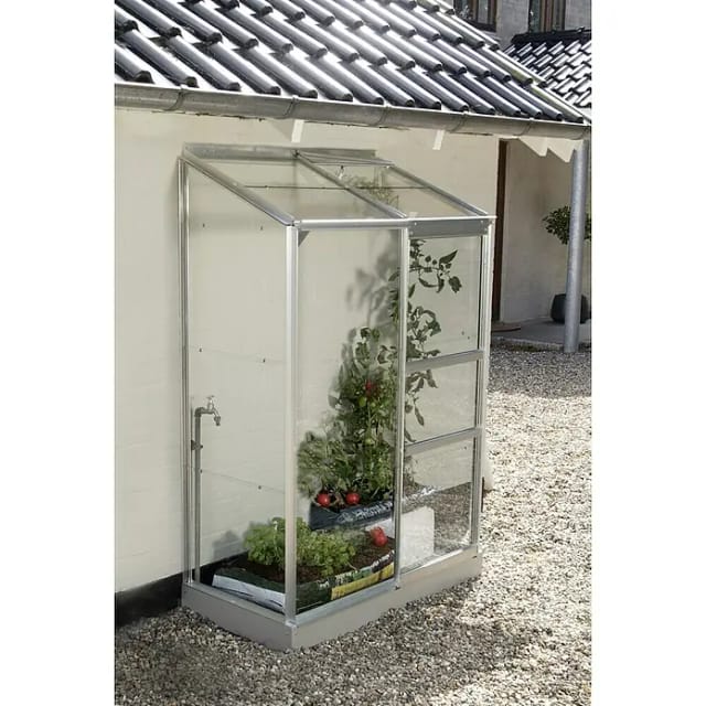 VITAVIA Anlehngewächshaus, BxHxL: 13,06 x 182,3 x 68,8 cm - silberfarben