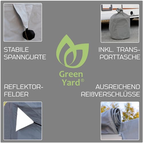 GreenYard Wohnmobil-Abdeckplane, Polypropylen (PP), grau