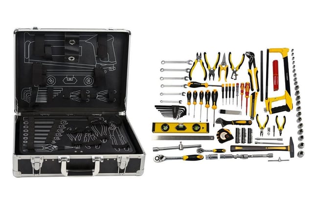 Tech Craft Werkzeugkoffer, BxHxL: 52 x 18 x 41 cm, Aluminium, 130-teilig - schwarz