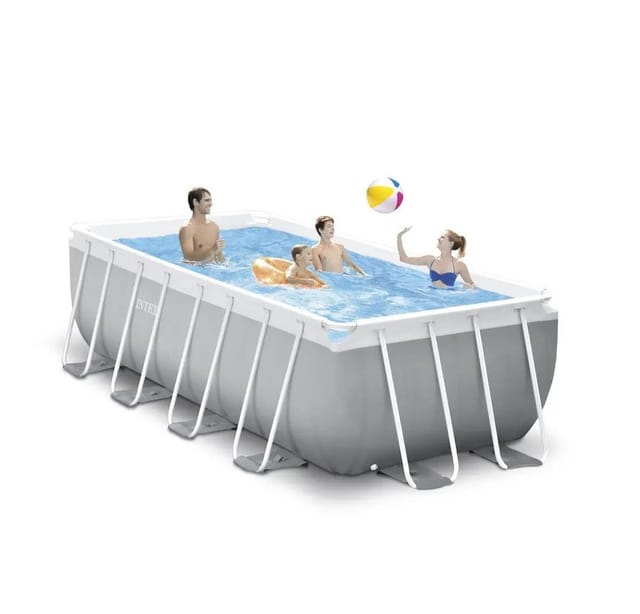 INTEX Pool »Prism Quadra «, LxB: 400 x 200 x 122 cm, Rechteckig, Grau