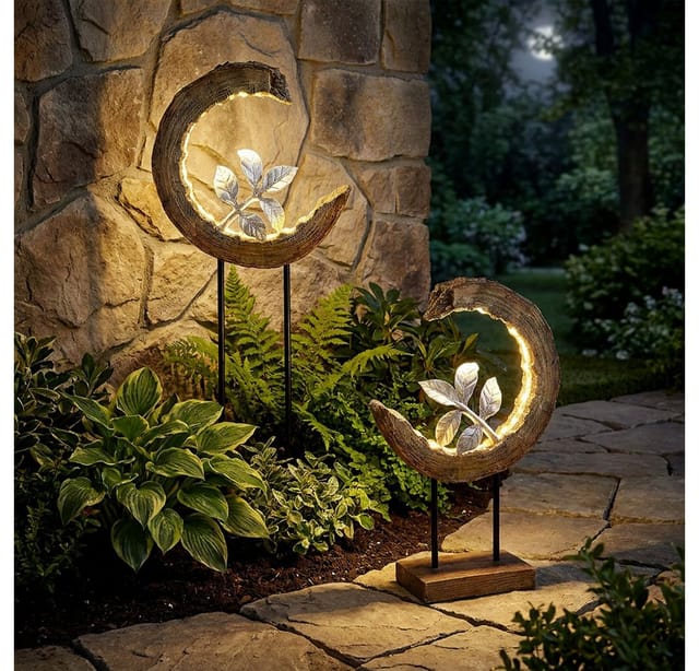 GLOBO LIGHTING Solarleuchte, 24 LED, Kunststoff in Holzoptik - braun
