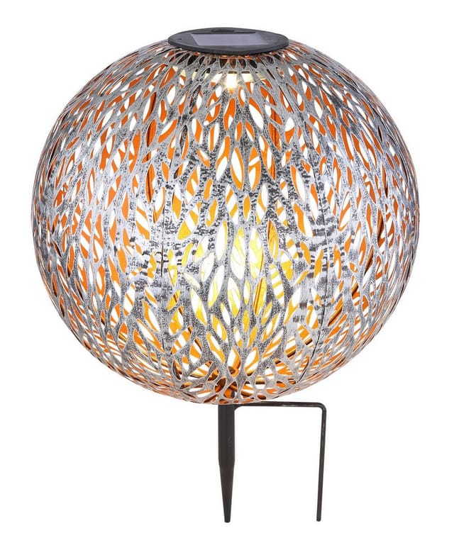 GLOBO LIGHTING Solarleuchte, LED, Metall, silber - grau