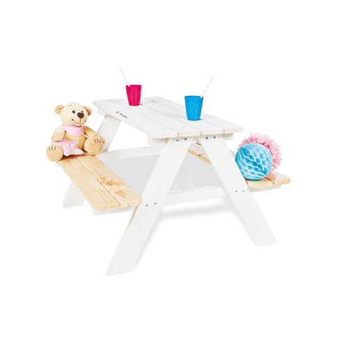 Pinolino Kindersitzgarnitur »Nicki«, HxBxL: 50 x 79 x 90 cm, Nadelholz - weiss