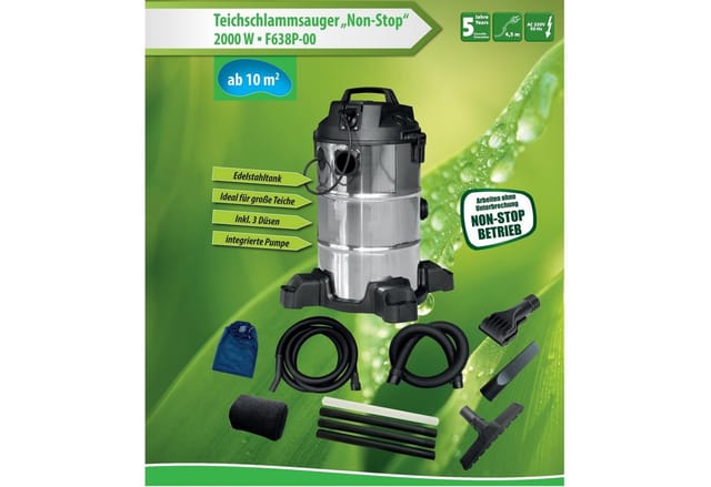 HEISSNER Teichschlammsauger »Non-Stop«, Ø: 40 cm, 2000 W - silberfarben