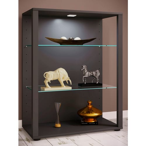 VCM Standvitrine »Glasol«, BxHxL: 70 x 90 x 35 cm - grau