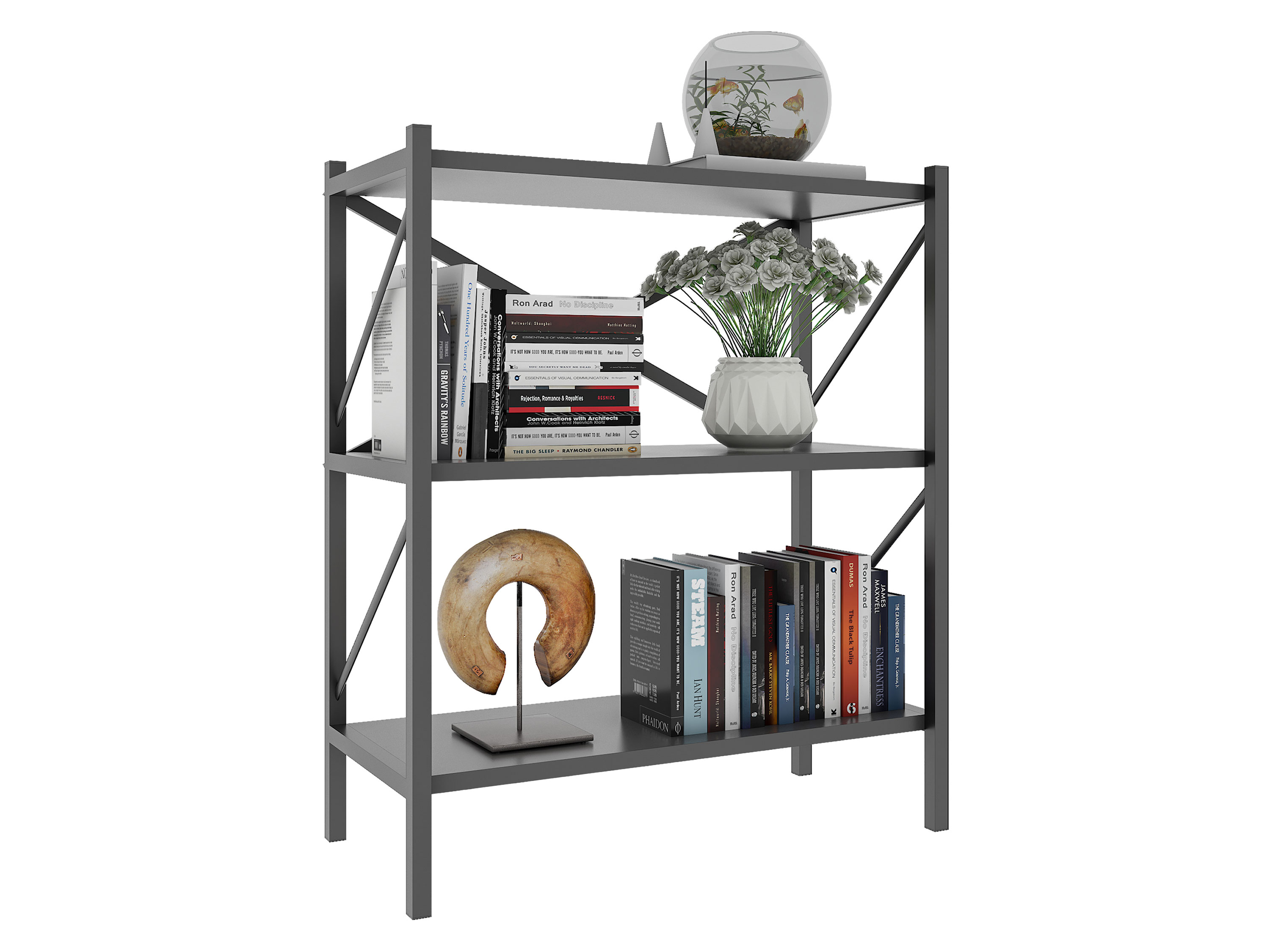 VCM Standregal »Insasi«, BxHxL: 66 x 85 x 34 cm, Holzwerkstoff - grau