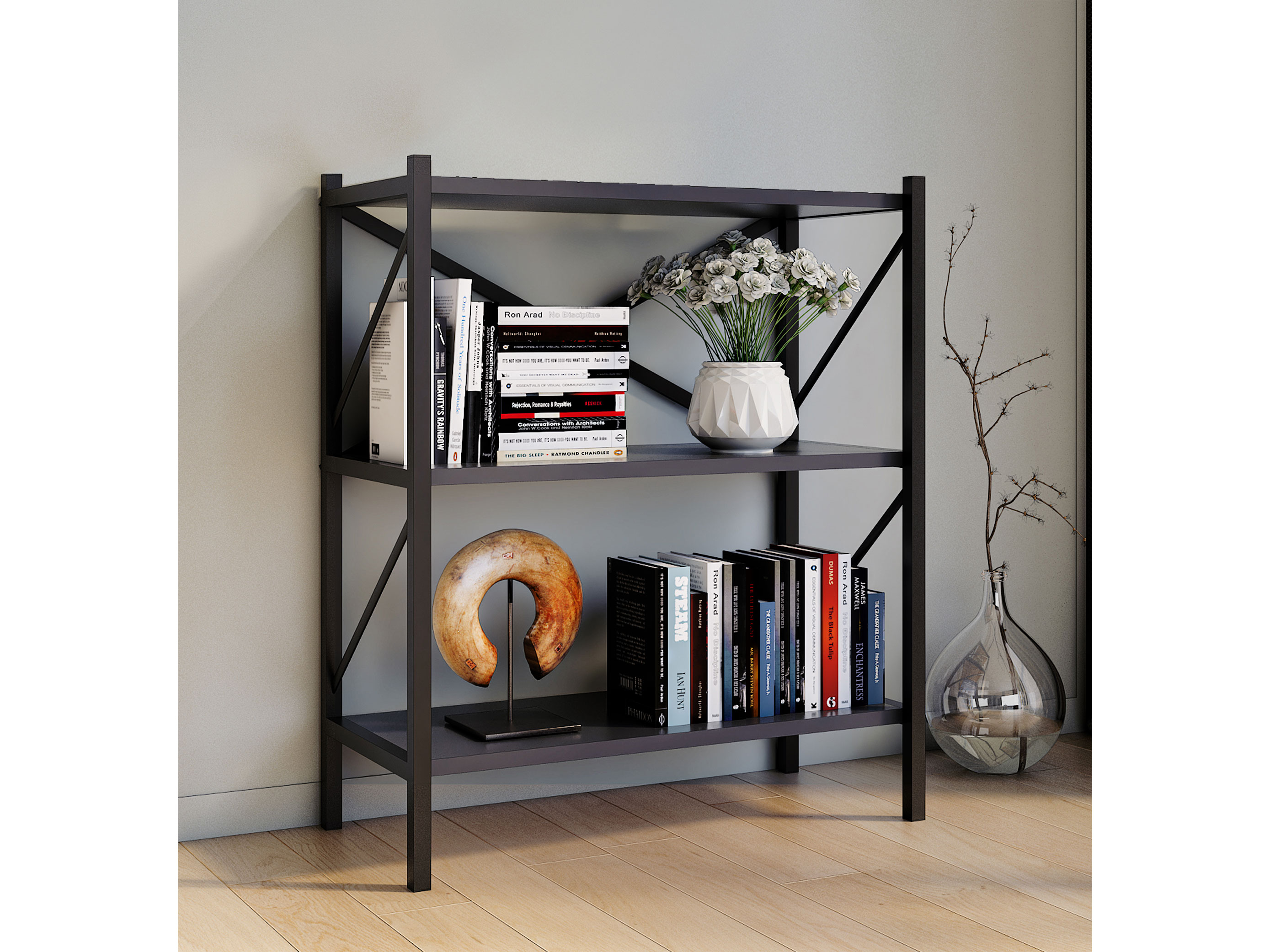 VCM Standregal »Insasi«, BxHxL: 66 x 85 x 34 cm, Holzwerkstoff - grau Bild 2