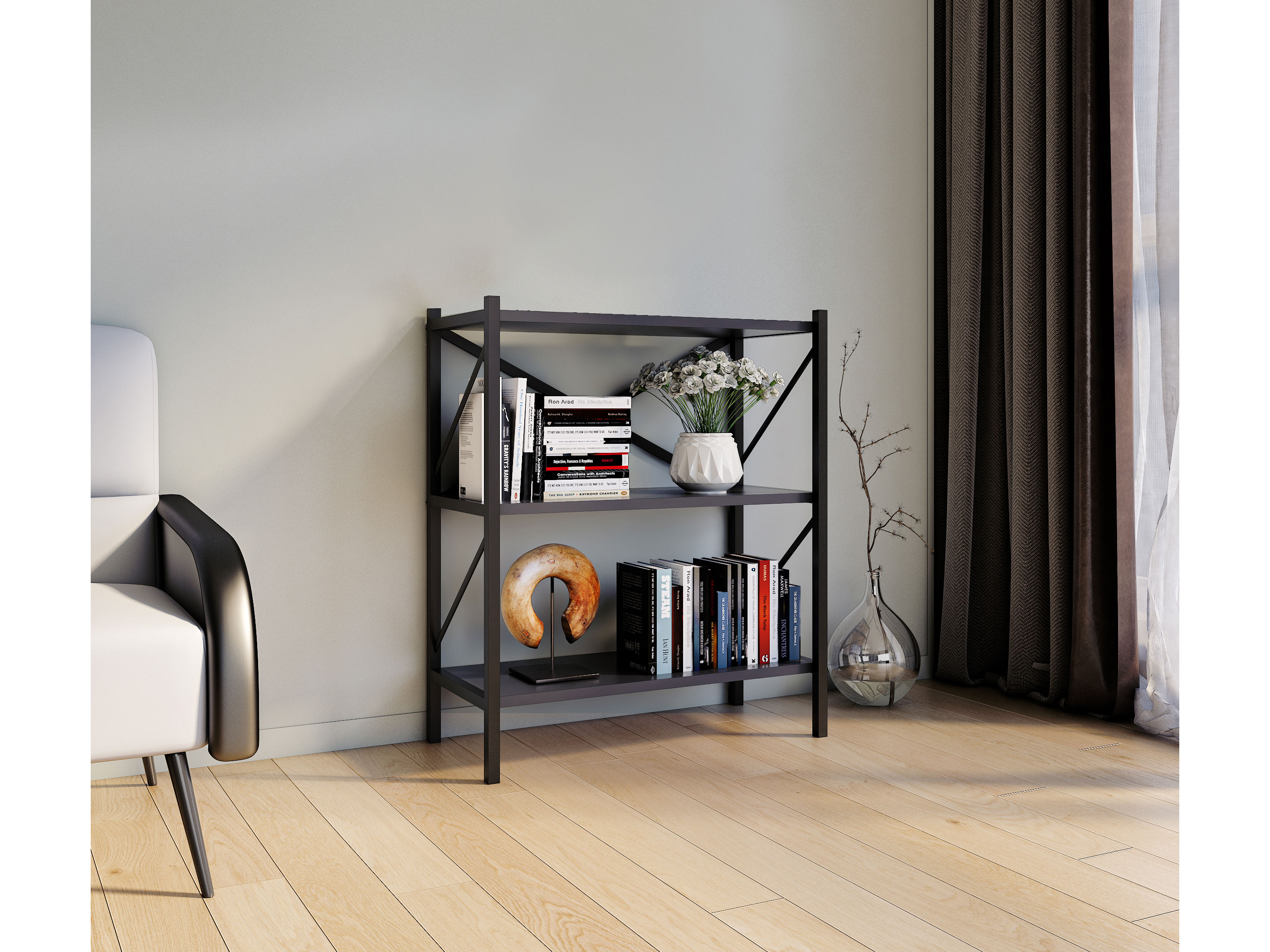 VCM Standregal »Insasi«, BxHxL: 66 x 85 x 34 cm, Holzwerkstoff - grau Bild 4