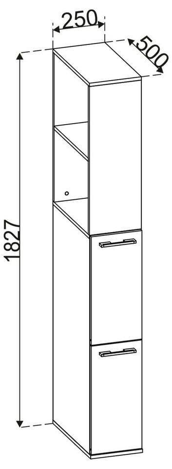 VCM Mehrzweckschrank »Sadilo«, BxHxT: 25 x 183 x 50 cm - weiss