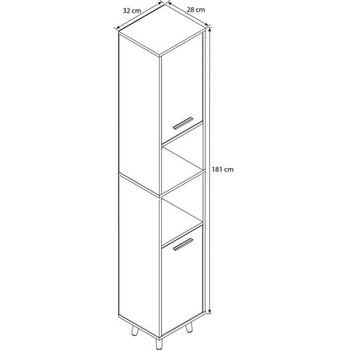 VCM Hochschrank »Landos«, BxHxL: 32 x 180,8 x 28 cm - grau