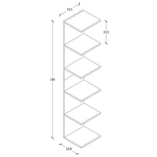 VCM Wandregal »Lazas«, BxHxL: 35 x 180 x 30 cm, Holzwerkstoff - grau