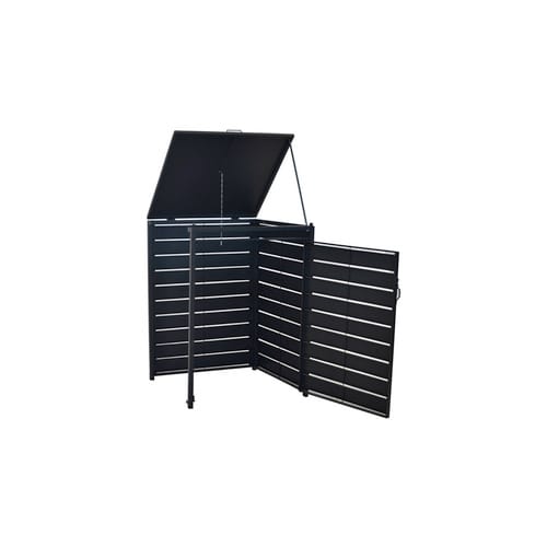 MERXX Mülltonnenbox, BxHxT: 64 x 109 x 64 cm, Aluminium/Stahl - grau