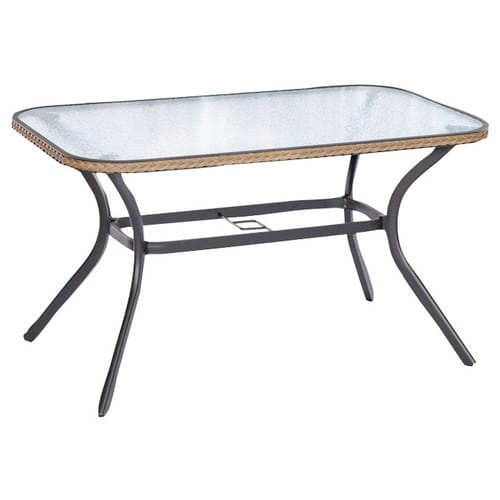 MERXX Gartenmöbelset »Roma«, 7-tlg., stapelbar, Aluminium/Kunststoffgeflecht - braun