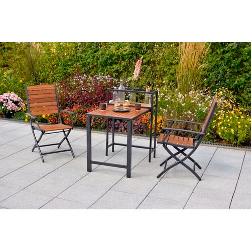 MERXX Gartenmöbelset »Santorin«, Metall, 3-teilig - braun