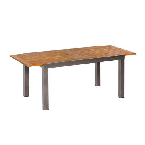MERXX Gartenmöbelset »Santorin«, 7-tlg., stapelbar/ausziehbar, Aluminium/Akazie - braun