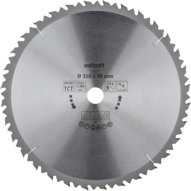WOLFCRAFT Kreissägeblatt, 32 Zähne, ø350mm - silberfarben