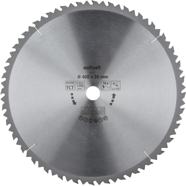 WOLFCRAFT Kreissägeblatt, 36 Zähne, ø400mm - silberfarben