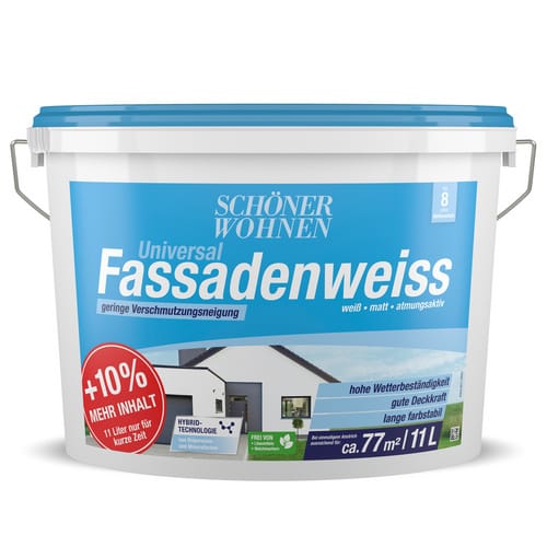 SCHÖNER WOHNEN FARBE Dispersionsfarbe »SW Universal«, Fassadenfarbe, 11 l, weiss