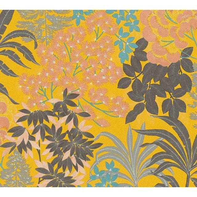 A.S. Création Vliestapete »Zoe Miami«, BxL: 53 x 1005 cm, Floral, strukturiert - gelb