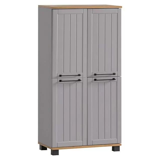 SCHILDMEYER Highboard »Jelda«, BxHxL: 32,6 x 116,9 x 59,8 cm, grau, Holzwerkstoff melaminbeschichtet