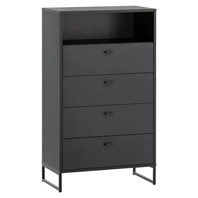 SCHILDMEYER Highboard »Janne«, BxHxL: 33 x 103,9 x 60,2 cm, mattschwarz, Holzwerkstoff melaminbeschichtet