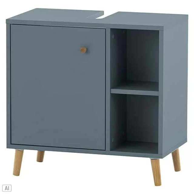 SCHILDMEYER Waschbeckenunterschrank »Bjarne«, BxHxT: 60,2 x 59,3 x 33 cm, fjord, melaminbeschichtet - blau