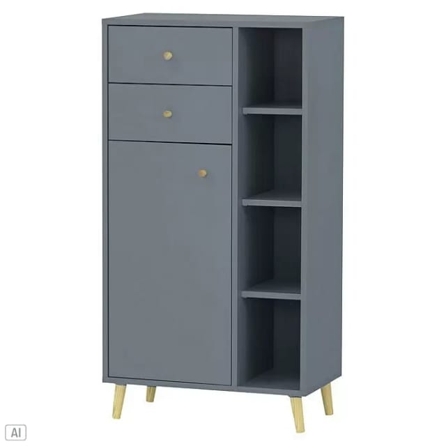 SCHILDMEYER Highboard »Bjarne«, BxHxL: 33 x 113,4 x 60,2 cm, blau, Holzwerkstoff melaminbeschichtet
