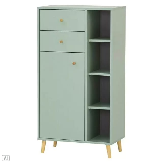 SCHILDMEYER Highboard »Bjarne«, BxHxL: 33 x 113,4 x 60,2 cm, pistaziengrün, Holzwerkstoff melaminbeschichtet - gruen